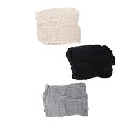 Angoily 3 Pièces Décoration Halloween Gauze Effrayant Noir Gris Blanc Ambiance Hantée pour Maison et Extérieur Rideau Terrifiant Réutilisable Accessoire Terreur