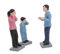 Angoily 3 Pièces Figurines Personnages Miniatures Thème Conflit Familial Jouets Décoratifs pour Garçon Fille et Maquettes