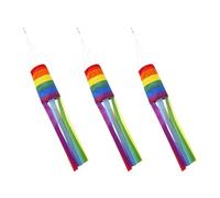 Angoily 3 Pièces Manche à Air Arc-ciel Indicateur de Vent Résistant Pluie Drapeaux Décoratifs Suspendus pour Jardin Terrasse et Cour Extérieure