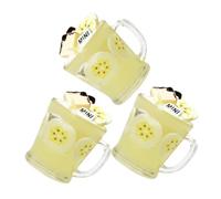 Angoily 3 Pièces Mini-Tasse de Boissons Fruits Mini Boissons Maison décors modèle à café de Maison de poupée résine Réutilisable