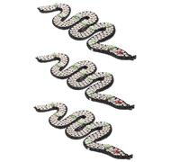 Angoily 3 Pièces Patch Brodé Serpent Perlé avec Strass Appliques Couture DIY pour Vêtements Chaussures Sacs Chapeaux Décoration Mode
