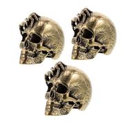 Angoily 3 Pièces Perles Espacées Laiton Vintage Tête de Mort et Araignée Trou Large pour Bijoux DIY Breloques Crâne Robustes pour Créations Artisanales