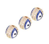Angoily 3 Pièces Perles Œil Malin Alliage pour Diy Charms Connecteurs pour Fabrication de Bracelets Colliers