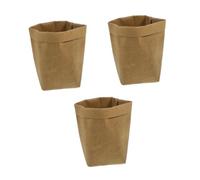 Angoily 3 Pièces Pochette de Rangement en Papier Kraft Lavable Résistante à l’Eau et à la Déchirure Housse Décorative pour Pot de Fleurs Multifonction pour Maison et Bureau S