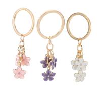 Angoily 3 pièces Porte-clés Fleur Pendentif Portable pour Femmes Décoration et Légère Accessoire Mode Polyvalent