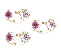 Angoily 3 Pièces Porte Page Créatif Résine avec Fleurs Séchées Anneau Pouce Transparent pour Accessoire de Lecture pour Femmes et Amateurs de Littérature
