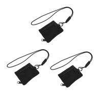 Angoily 3 Pièces Sac Casque Multifonctionnel Petit Pochette de Trousseau étui à clés Portefeuille avec Porte-clés Trousseau de Poche Porte-clés de Portefeuille Sachet Tissu Oxford Noir