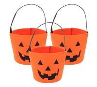 Angoily 3 pièces Sacs à Bonbons Citrouille Halloween Seaux Miniatures Portables pour Garçon Fille Paniers à Friandises Festifs pour Fête Halloween
