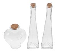Angoily 3 Pièces Set de Bouteilles de Cérémonie du Sable en Verre, Cœur | Cadre Ceremonie du Sable Mariage, Verre et Liège, Trois Flacons Prisme, Décor Souvenir pour Maison