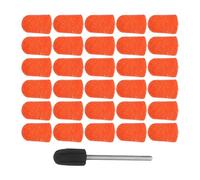 Angoily 30 Ensembles Capuchon de Ponçage 7mm avec Axe et Roulement, Bandes Abrasives pour Ongles en Acrylique, Portable pour Pédicure et Élimination des Callosités à Domicile