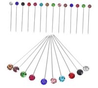 Angoily 30 Pièces Épingle à Hijab Métallique avec Bouchons Broche Longue Sécurisée pour Foulards Musulmans et Création de Bijoux et de Zircon pour Usage Quotidien et Occasions Spéciales