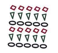 Angoily 30 pièces Lot de Boucles Oreilles Géométriques Colorées pour Femmes Pendentifs DIY Triangulaires Verts Foncés Carrés et Ovales Noirs Accessoires Artisanaux et Durables