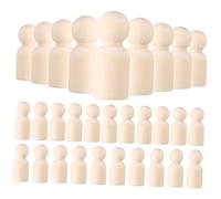 Angoily 30 pièces Poupées à Chevilles Non Peintes pour Activités DIY Garçon Fille Surface Lisse Sans Risque Fournitures Créatives pour Artisanat Décoration Fête Peinture