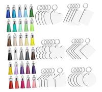 Angoily 30ensembles Porte-clés Décoratifs Vierges à Sublimation Double Face Pour Transfert Thermique Et Projets Diy