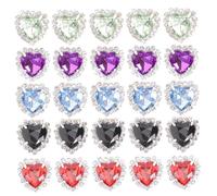 Angoily 30pièces Strass Forme De Cœur à Coudre Pierres Précieuses Cristal Avec Base Métallique Pour Vêtements Chaussures Chapeaux Et Accessoires De Couture