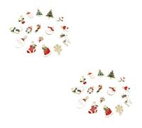 Angoily 32 Pièces Pendentifs Alliage Série Noël pour Création Bijoux DIY Breloques Festives sans pour Décoration Xmas