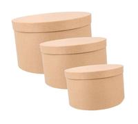 Angoily 3pcs Boîtes en Papier Kraft Rondes Robustes et Recyclables pour Pâtisseries et Bijoux, pour Fêtes et Mariages, Emballage Écologique pour Adultes