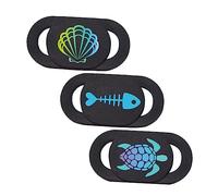 Angoily 3pièces Cache Webcam Couvercles Glissants pour Ordinateurs Et Smartphones Protection De Confidentialité Amusante avec Designs Tortue Poisson