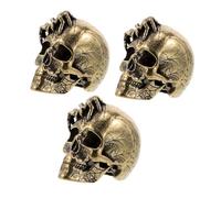 Angoily 3pièces Perles Crâne Laiton Breloques Squelette Pour Bijoux Perles Espaceurs Vintage Avec Trou De Accessoires Métalliques Pour Loisirs Créatifs