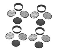 Angoily 4 Ensembles Tamis à Main pour Pierres, Tamis à Sable pour Jardin, Lot de Sets, Plastique Noir, 3 Tailles de Maille, pour Jardinage et Analyse Mobile du Sol