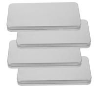 Angoily 4 pièces Boîte de Rangement Tôle pour Coque de Téléphone avec Écran Verre Trempé Organisateur Pratique et Compact pour Accessoires Téléphoniques Argenté