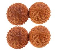 Angoily 4 Pièces Boules Chinoises de Relaxation en Bois pour Exercices des | Texture Durian 3d, Finition Mate Antidérapante, Contemplation Attentive, Usage au Bureau Déplacement