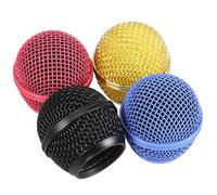 Angoily 4 Pièces Cache-micro en Métal Grille de Microphone en Maille, Bonnette Anti-vent Facile à Nettoyer et Polyvalente, Accessoire Esthétique pour Microphone