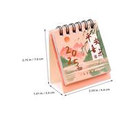 Angoily 4 Pièces Calendrier de Bureau Chinois Élégant Mini Calendrier pour Bureau et Décoration Maison Design Artistique Ancien