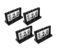 Angoily 4 Pièces Calendrier Perpétuel en Bois à Rabat Lot de 4 Calendrier de Bureau Vintage Affichage Mensuel et Journalier pour Bureau et Maison Pratique