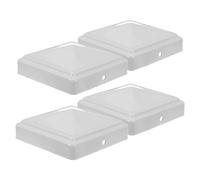 Angoily 4 Pièces Capuchons de Poteaux Carrés Fer Embouts Décoratifs Imperméables et Robustes pour Clôture Protection Anti-dommages pour Poteaux de Balustrade et Portails Installation