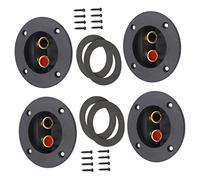 Angoily 4 Pièces Connecteurs de Bornier pour Enceinte Rond à Ressort pour Subwoofer Installation Facile et Déconnexion Rapide Boîtier Noir