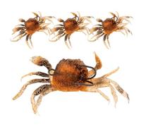 Angoily 4 Pièces Leurre de Crabe Réaliste en PVC et Métal, Appât Artificiel Polyvalent pour Pêche en Eau Douce, pour Truites et Poissons Les Lacs