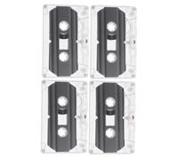Angoily 4 pièces Lot de Cassettes Audio Vierges Bande Enregistrable avec Coque Transparente pour Enregistrement Voix Musique et Supports Pédagogiques DIY Vintage