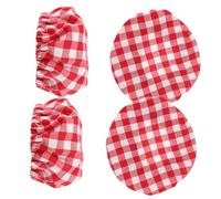 Angoily 4 pièces Lot de Couvre-bocaux Tissu Extensible Non Blanchi Housse de Bol Fermentation Levain Protection Anti-poussière Respirante pour Bocaux et Pots de Confiture