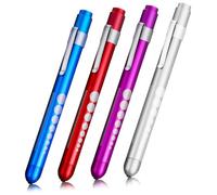Angoily 4 pièces Lot de Lampes Stylo Diagnostic pour Infirmières Lumière Blanche Chaude Alliage Aluminium Outil Portable pour Examens Pupillaires et Usage Vétérinaire