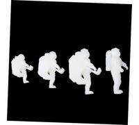 Angoily 4 pièces Mini Astronaut Modèles Plastique pour Remplissage Époxy DIY Compatible Résine Décoration Micro Paysage Créative