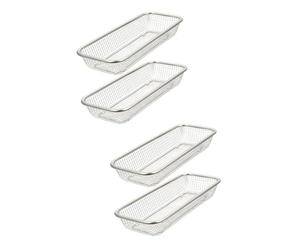 Angoily 4 Pièces Panier Lave-vaisselle Stockage De Bouteilles Panier De Rangement Pour Lave-vaisselle Bac De Rangement Pour Lave-vaisselle Acier Inoxydable De Bébé Rectangle Bol Panier