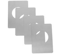 Angoily 4 Pièces Plaque de Fixation de Charnière Acier Inoxydable Plaque Arrière de Poignée de Porte de Trou de Porte Cache-trou pour Loquet Renforcement pour Serrure Bois Réparation