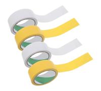 Angoily 4 Pièces Ruban Adhésif pour Terrain de Sport en PVC Jaune et Blanc, Résistant aux Intempéries, Améliore la Sécurité des Limites sur Terrain de Soccer Intérieur