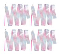 Angoily 4 Pièces Ruban de Danse Pailleté 2m pour Garçon et Filles, Soie et Fibre de
