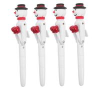 Angoily 4 Pièces Stylo à Bille Noël Stylo Gel Interactif Snowman avec Bras Boxeur Décompression Fête Xmas