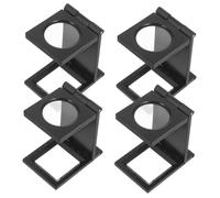 Angoily 4 Pièces Tailleur de tailleur loupes 10x mini-loupe d'outils avec échelle de bijoux actualités plastique Noir
