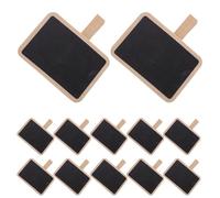 Angoily 40 Mini Tableaux Noirs avec Pince Rectangulaires en Bois Naturel, Réinscriptibles et Effaçables, 7,5 X 7 X 1,5 Cm, Étiquettes pour Organisation Bureau, Fêtes Cuisine, Lot de 40