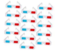 Angoily 40 pièces Lot Lunettes Papier Rouge Bleu 3D pour Cinéma Films et Jeux Légères et Portables Cadeau pour Famille 20 Paires x 2 40 pcs