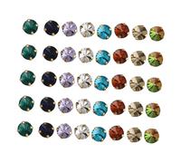 Angoily 40 Pièces Strass Cristal Verre Rond Claw Prong pour Couture Diy Décoration Vêtements Sacs Chaussures