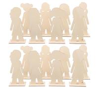 Angoily 40 Pièces Wooden People Cutouts pour Garçon Fille Formes de Fille Bois Non Finies pour Décoration DIY Activités Créatives et Décoration de Fête