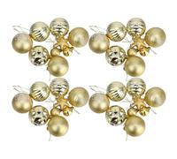 Angoily 42 Pièces Boule de Noël Suspendue en Plastique Doré Délicate pour Décoration Sapin et Cheminée, Accessoire Thème Noël Élégant et Suspendu, pour Fêtes de Fin D'année