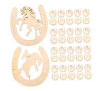 Angoily 48 Pièces Horseshoe Shaped Wood Pieces For Painting Unfinished Wooden Cutouts For DIY Crafts Festival Decorations And Creative Art Projects