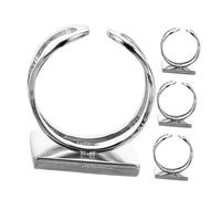 Angoily 4pièces Bague Ajustable Femme Acier Inoxydable Base De Bague Pour Bijoux Plateau Carré Vierge Pour Fabrication De Bijoux Diy