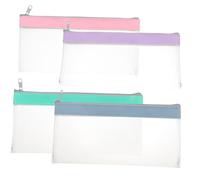 Angoily 4pièces Pochette de Voyage Transparente Zippée Petite Pochette à Billets pour Gérer Budget Enveloppes Plastiques pour Liquide